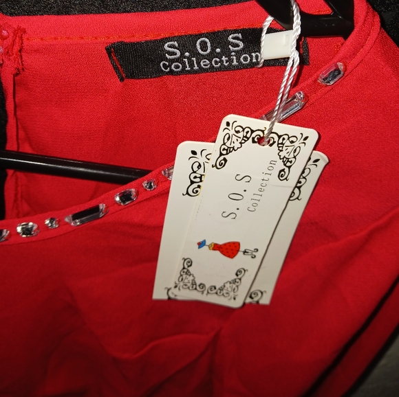 Bundle of NEW Women rhinestone bling round neck bell sleeve blouses - Picture 9 of 16